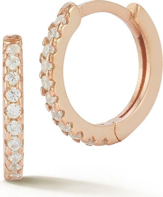 Sphera Milano 14K Rose Gold Plated Cubic Zirconia Huggie Hoop Earrings at Nordstrom Rack