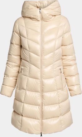 Moncler Marusse Hooded Mid-Length Down Jacket