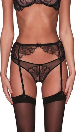 Fleur du Mal Sophie Mesh & Lace Cheeky Briefs in Black at Nordstrom, Size 5