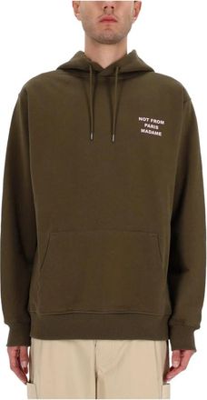 Dr&ocirc;le de Monsieur Gebreide V-hals Trui met Abstract Motief - Heren - Hoodies - Bruin - M - Hoodies & sweatvesten