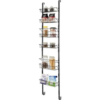 Costway Organizador De Despensa Sobre La Puerta/especiero Ajustable En 6 Niveles De Altura/organizador Con Cestas De Alambre Duraderas - Costway