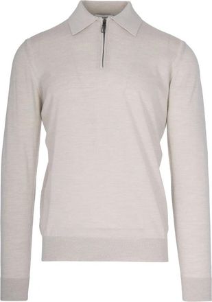 Paolo Pecora Virgin wool polo - Heren - Coltruien - Beige - M - Wol - Truien & Vesten