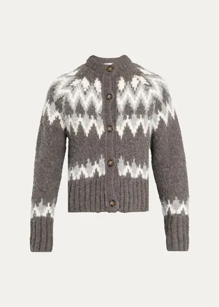 Veronica Beard Christina Fair Isle-Inspired Cardigan