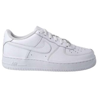 Nike Air Force 1 LE GS Leather Synthetic Youth Lace Up Trainers - White White - Size:UK 4.5