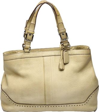 Coach Leather Handbag Tote Bag (Pre-Owned)