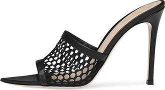 Generic Black,5.5 UK,Womens Mesh Sandals Open Pointed Toe Stiletto High Heel Slip On Slide Slingback Pumps Wedding Prom Party Dressy Shoes