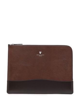 Aspinal of London City leather laptop bag - Brown