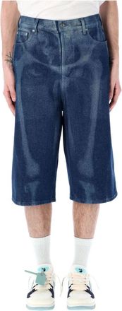 Off-white Body Scan Denim Shorts - Heren - Denim shorts - Blauw - W31 - Denim - Korte Broeken