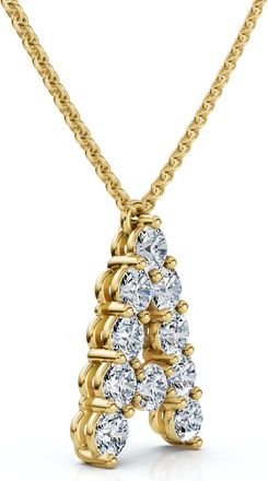 Pompeii3 1Ct Diamond Initial A Pendant 14k Gold 18 Necklace Lab Grown 5/8 Tall