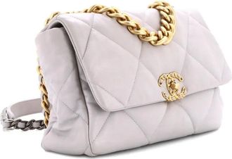 Chanel 19 Flap Bag Quilted Leather Large crossbody bag - Grigio