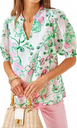 Lilly Pulitzer Brinelle V-Neck Top In White