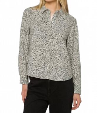 Velvet Heart Natalie Long Sleeve Top In Snow Leopard