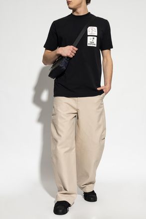 Iceberg T-shirt With Patches, Mens, Black