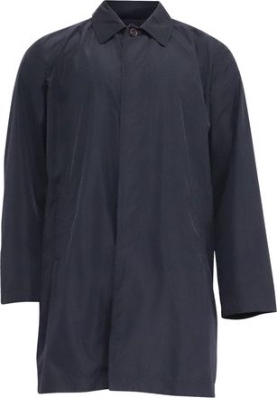 Carolina Herrera Collared Rain Jacket in Navy Blue Polyester