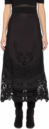Sea New York Gianna Lace Midi Skirt In Black