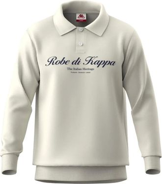 Kappa Casual poloshirt met lange mouwen beige - Heren - Sweatshirts - Beige - M - Katoen - Hoodies & sweatvesten