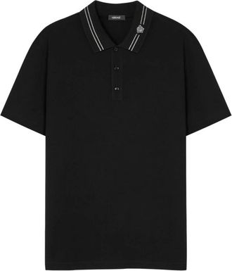 Versace Zwarte Polokraag Trui - Heren - Polos - Zwart - L - Tops
