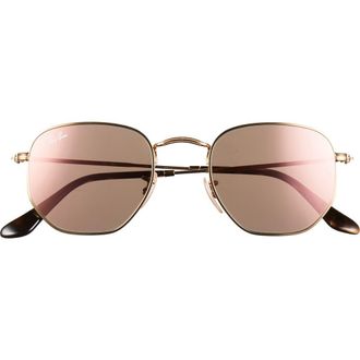 Ray-Ban Geometric Sunglasses in Gold Pink at Nordstrom Rack