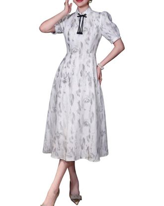 Burryco Burryco Short Sleeve Midi Dress