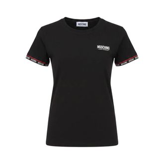 Moschino Tops, Dames, Zwart, XS, Katoen, T-Shirt A1905 Elastic Logo Band