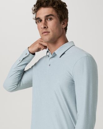 Vuori Clothing Long Sleeve Strato Tech Polo | Raindrop Heather | Medium
