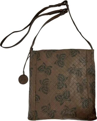 Bottega Veneta Pre-owned Cross Body Bags, female, Brown, Size: ONE SIZE Pre-owned Embossed Leather Shoulder Bag