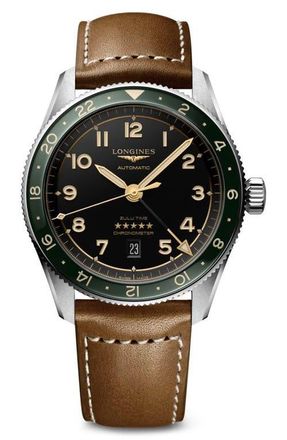 Longines Master Automatic Leather Strap Watch, 40mm in Anthracite at Nordstrom