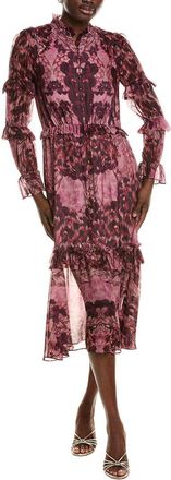 Marchesa Silk-Blend Midi Dress