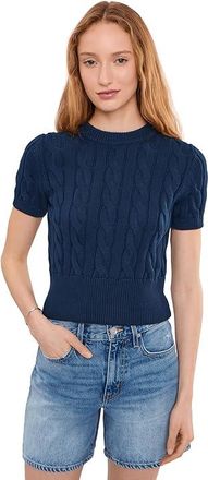 525 america Sky Cable Crew Neck Pullover Womens Sweater Dark Blue : LG, Cotton/Nylon