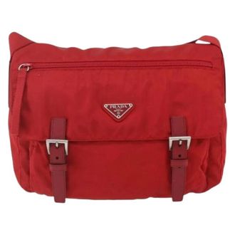 Prada Pre-owned Cross Body Bags, unisex, Red, Size: ONE SIZE Pre-owned Zip buckle messenger bag