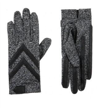 Isotoner Womens Smartdri Shortie Gloves In Black Heather