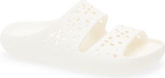 Crocs Classic Floral Cutout Slide Sandal in Chalk at Nordstrom, Size 6