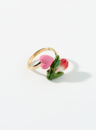 Nach Bijoux Womens Tulip and heart ring