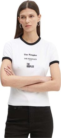 The Kooples Serigrafie T-shirt met ronde hals - Dames - T-shirts - Wit - XS - Katoen - Tops