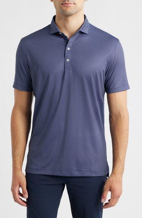 Johnnie-O Connors Geo Print Performance Jersey Polo in Navy at Nordstrom, Size Xx-Large
