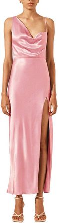 Shona Joy La Lune Draped Side Split Midi Dress