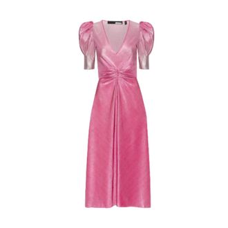 Rotate Sierina Jurk Gradi&euml;nt Pliss&eacute; - Dames - Casual kleedjes - Roze - XS - Polyester - Kleedjes