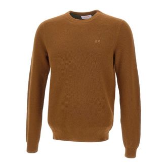 Sun 68 Round-neck Knitwear, male, Brown, Size: 2XL Round-neck Knitwear
