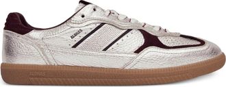 Alohas Alohas Tb.490 Grain Shimmer zilveren bordeaux lederen sneakers