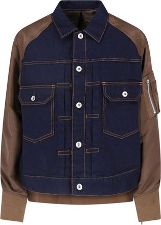 sacai Giacca In Denim E Nylon