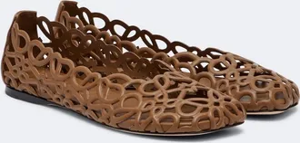 Loewe Petal Anagram leather ballet flats