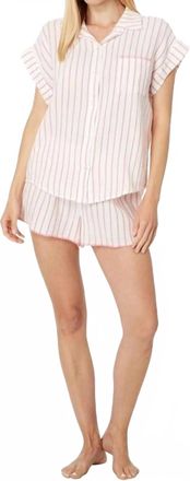 PJ Salvage Live In The Moment Stripe Pajama Set In Ivory
