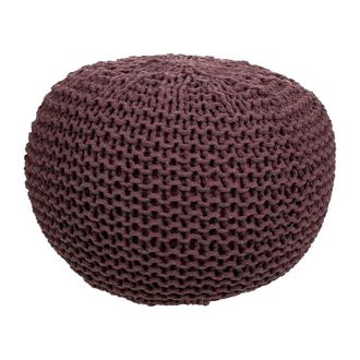 Wanderlust Deco Wanderlust Deco - Puff De Algod&oacute;n Trenzado Marr&oacute;n 40x40x30