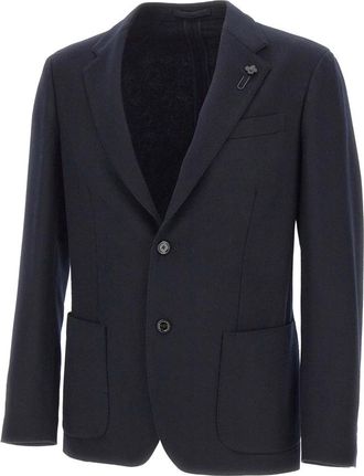 Lardini Single-breasted Blazer van Wol en Kasjmier - Heren - Blazers - Blauw - M - Wol - Jassen