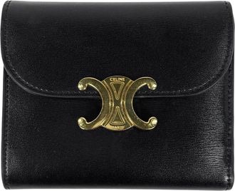 Celine Black Leather Wallet (Tri-Fold) (Pre-Owned)