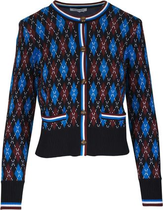Veronica Beard Cardigan Sylvane a rombi - Nero