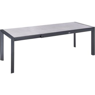 Beliani Tavolo da giardino allungabile con piano in HPL e struttura in alluminio 160/220 x 90 cm Resistente ai raggi UV Grigio Binasco