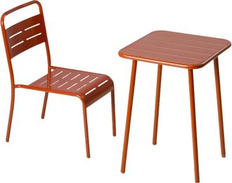 Concept Usine Mesa cuadrada de 2 plazas 50x50cm de terracota