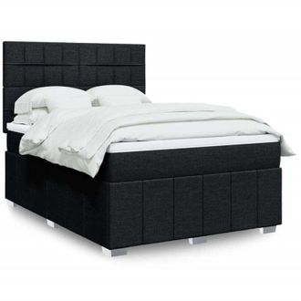 vidaXL Vidaxl - Cama Box Spring Con Colch&oacute;n Tela Negro 140x190 Cm