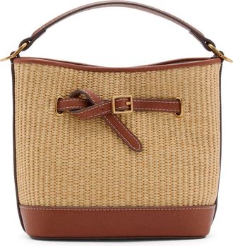 Mango Canvas & Faux Leather Bucket Bag at Nordstrom